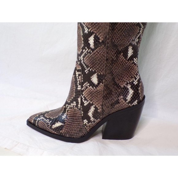 VINCE CAMUTO Gravana Knee High Western Boot Brown Snake 6 NEW $229 - Picture 7 of 10